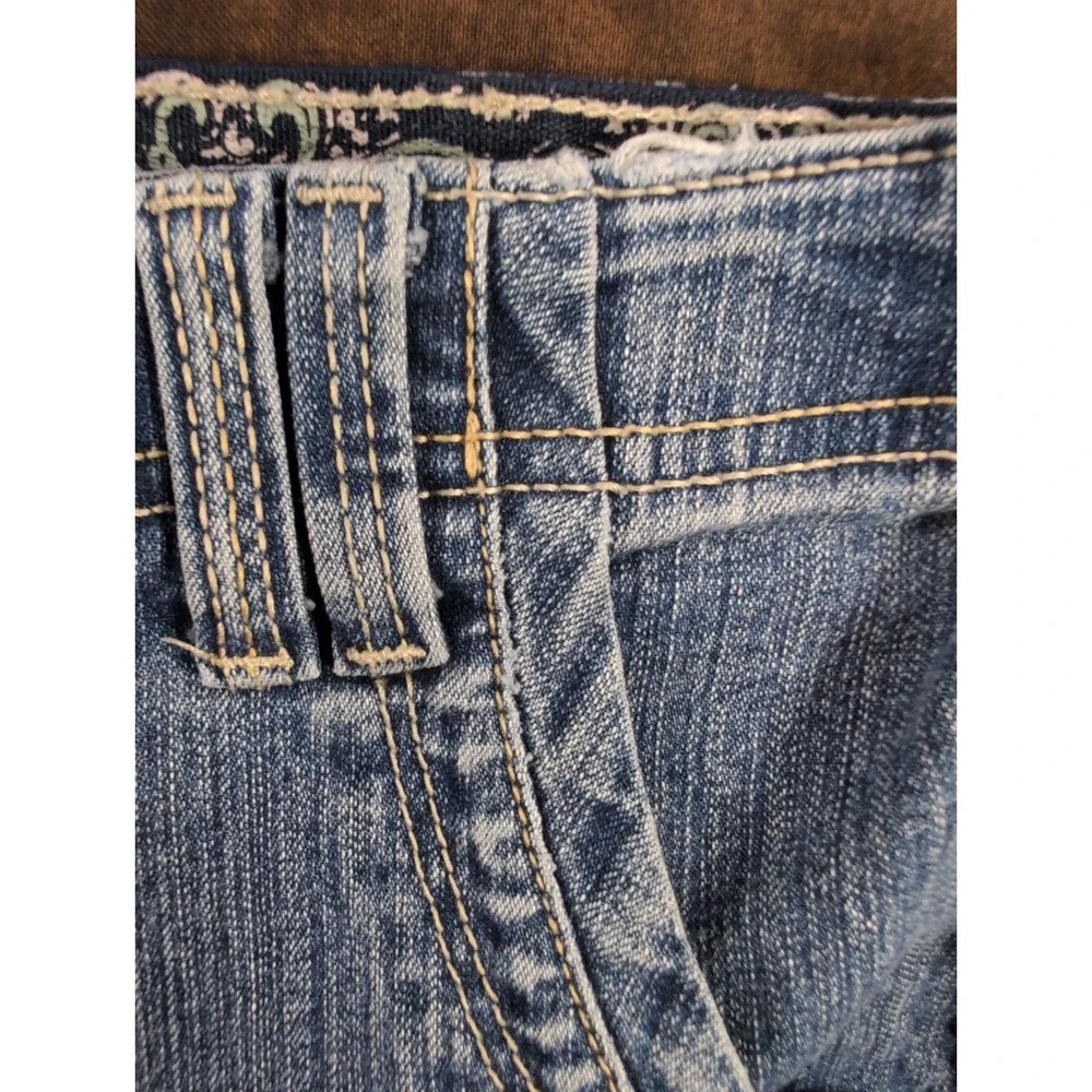 Gloria Vanderbilt Womens Flex Waist Medium Wash Slit Leg Bermuda Capri Shorts 12